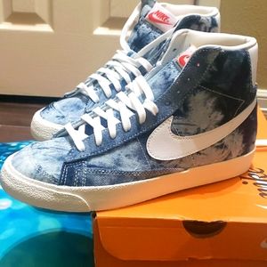 Denim Blazer Nike 9 in Women blue and white